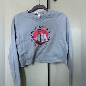 Light Blue Cropped Steve Kornacki Graphic Sweatshirt